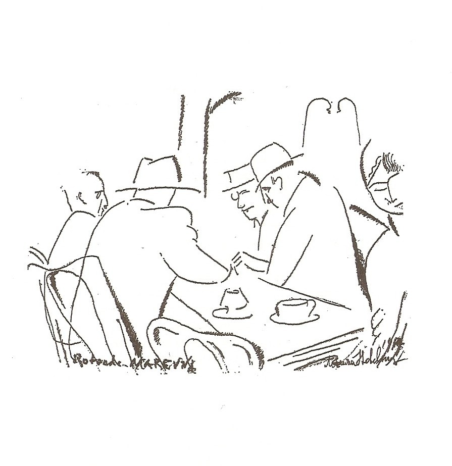 In the café Rotonde - Marevna (Marie Vorobieff) Tablo