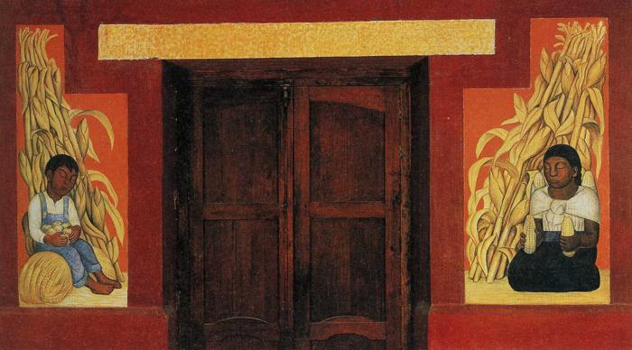 Indian Boy and Indian Woman with Corn Stalks (1926) – Diego Rivera Tablo
