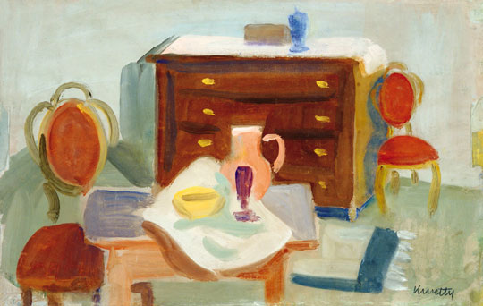 Interieur with Still Life - Kmetty János Tablo