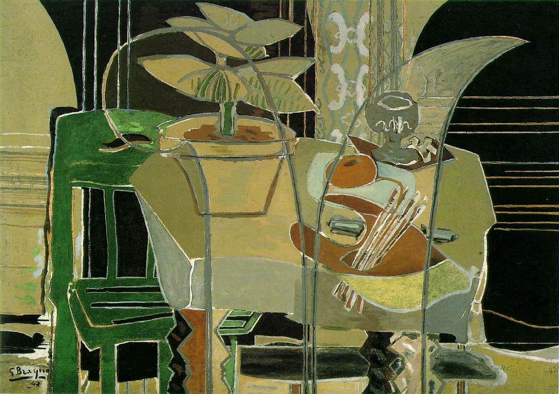 Interior with Palette (1942) - Georges Braque Tablo