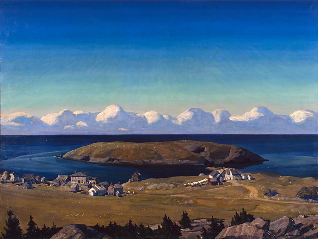 Island Village, Coast of Maine (1909) - Rockwell Kent Tablo