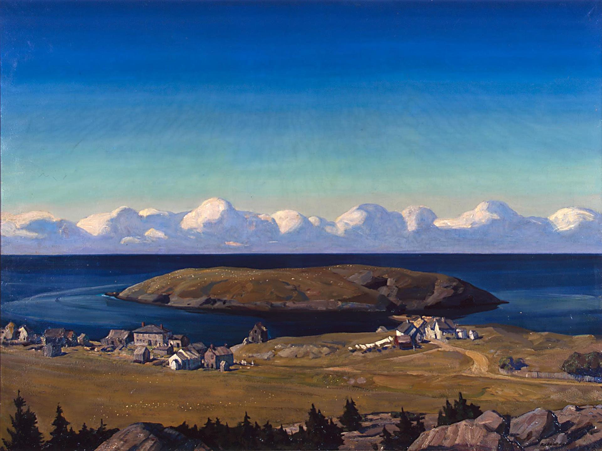 Island Village, Coast of Maine (1909) - Rockwell Kent Tablo