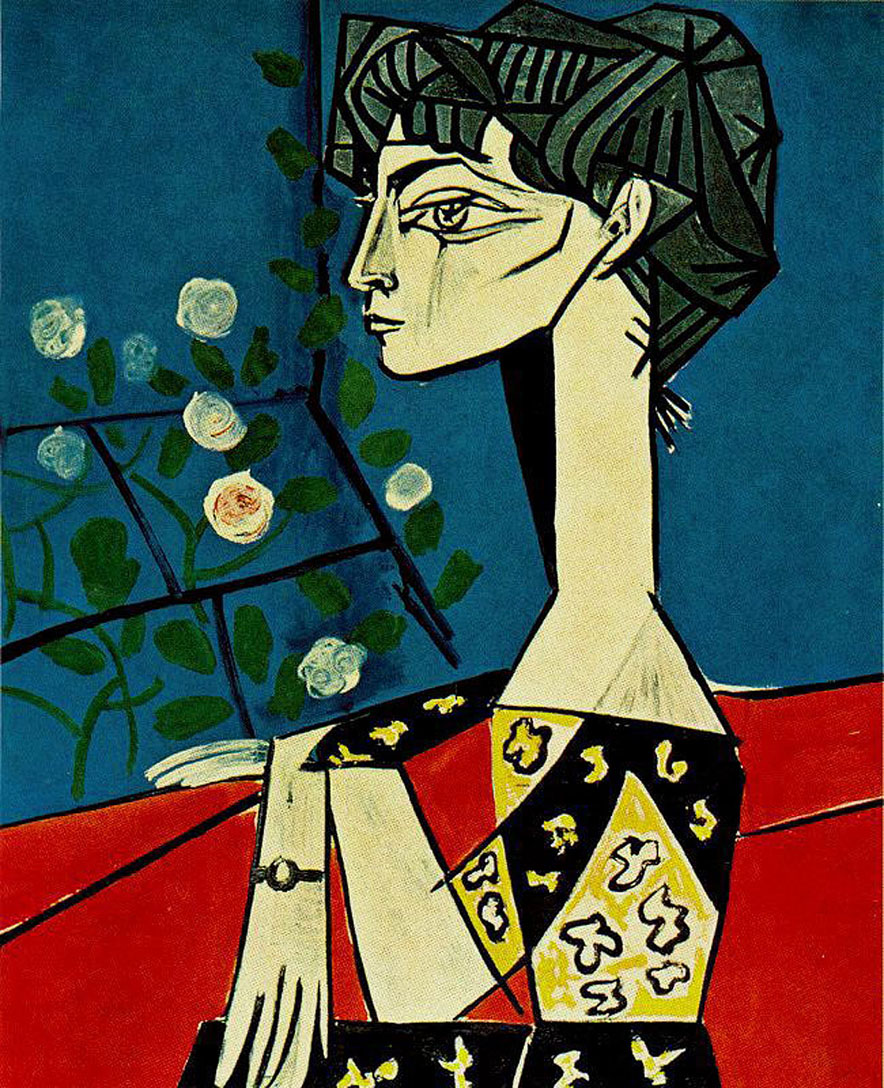Jacqueline with flowers (1954) - Pablo Picasso Tablo