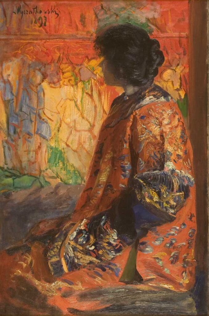 Japanese Woman (1897) - Leon Wyczółkowski Tablo