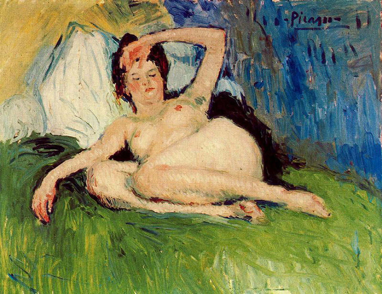 Jeanne (Reclining nude) (1901) - Pablo Picasso Tablo