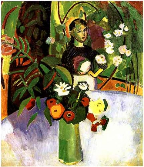 Jeanne with Flowers (1907) - Raoul Dufy Tablo