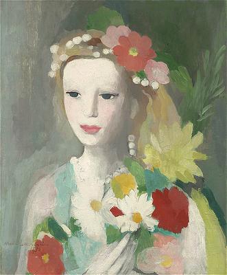 Jeune Fille à la Guirlande de Fleurs (1935) - Marie Laurencin Tablo
