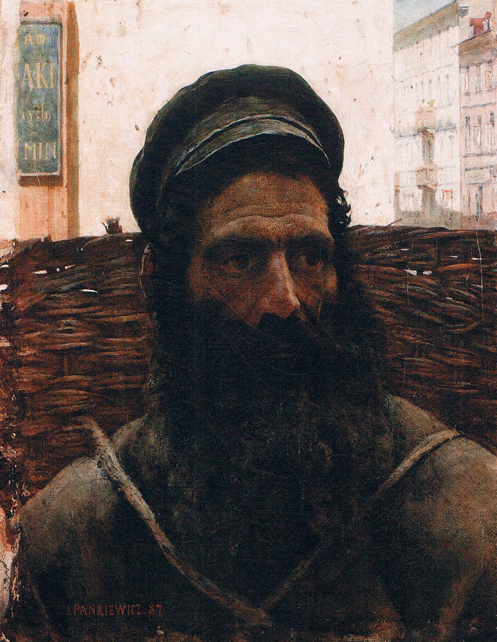 Jew With Basket (1887) - Józef Pankiewicz Tablo