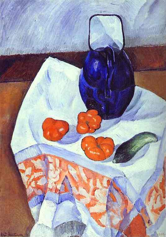 Jug and Tomatoes (1912) - Nathan Altman Tablo