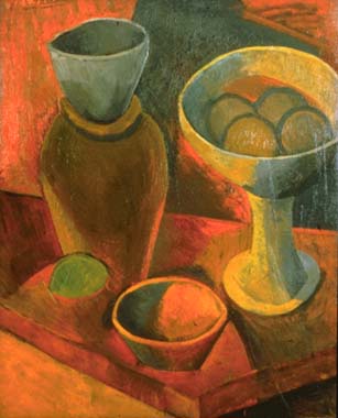 Jug and fruit dish (1908) - Pablo Picasso Tablo