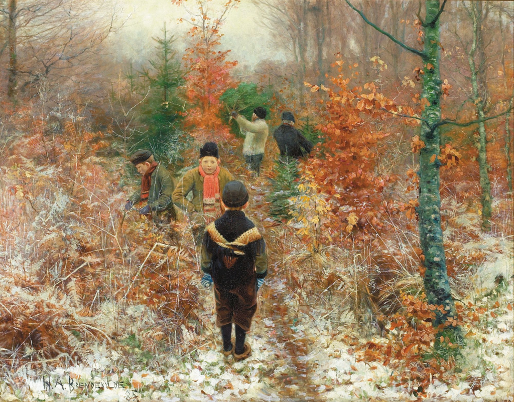 Juletræsfældning (1885) - Hans Andersen Brendekilde Tablo