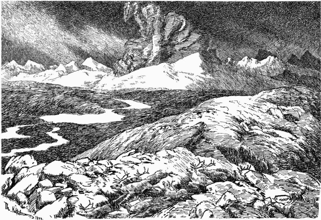 Jutulkamp - Theodor Severin Kittelsen Tablo