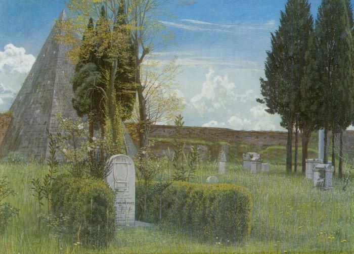 Keats’ Tomb in the Protestant Cemetery, Rome – Walter Crane Tablo