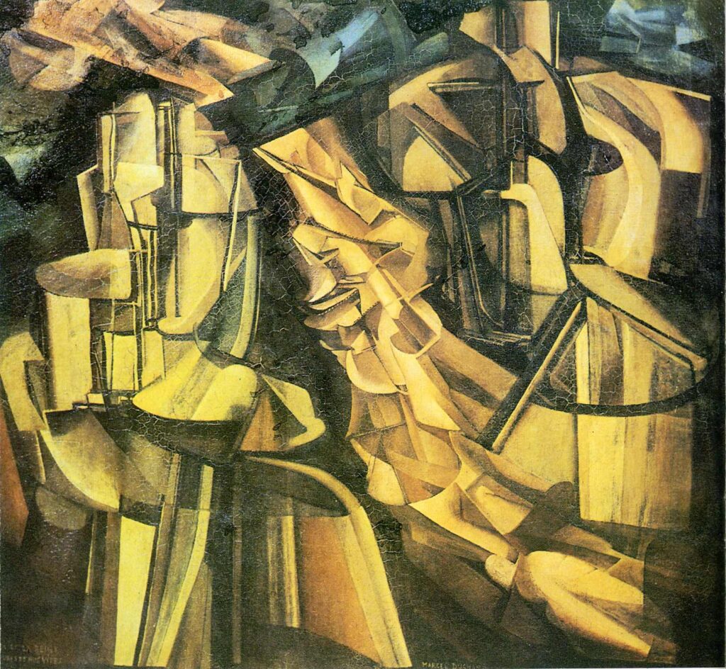 King and Queen surrounded by swift nudes (1912) - Marcel Duchamp Tablo