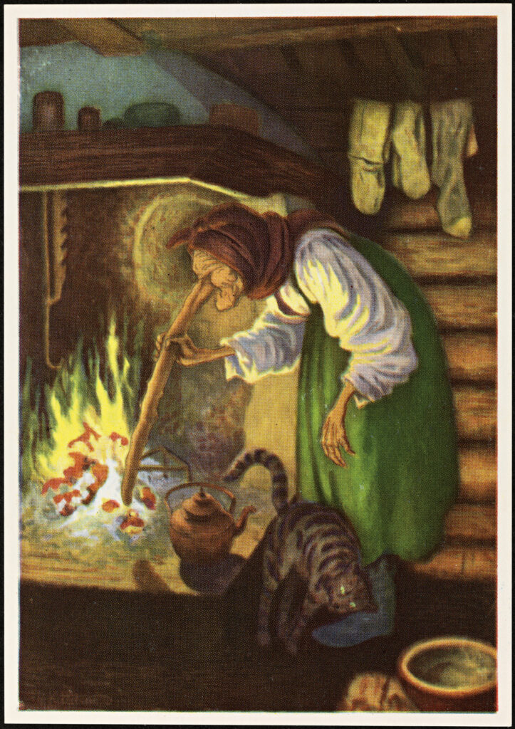 Kjerringa ved peisen - Theodor Severin Kittelsen Tablo