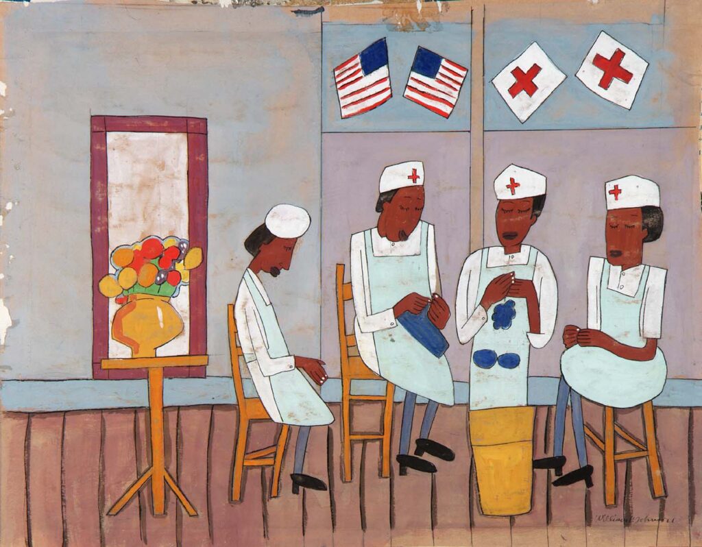 Knitting Party (1942) - William H. Johnson Tablo