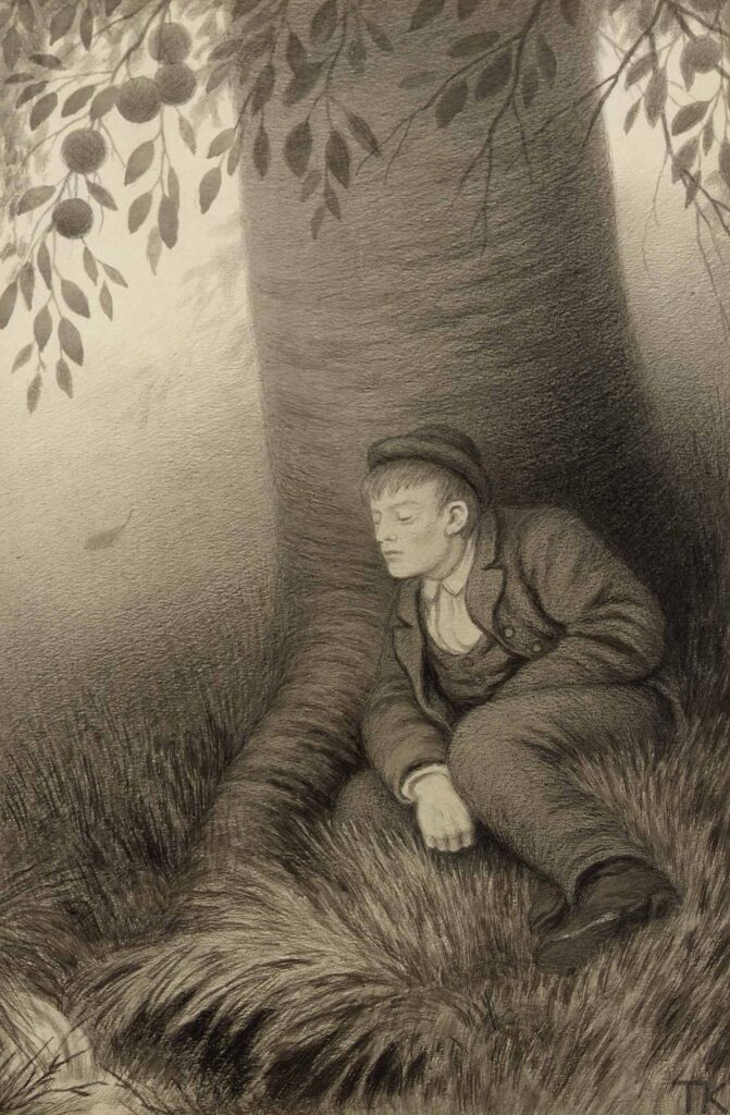 Krambugutten Med Gammelostlasten - Theodor Severin Kittelsen Tablo