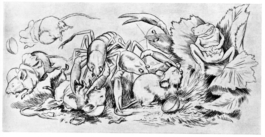 Krigen Mellom Froskene Og Musene 13 (1885) - Theodor Severin Kittelsen Tablo