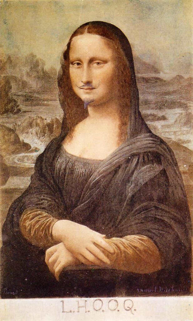 L.H.O.O.Q, Mona Lisa with moustache (1919) - Marcel Duchamp Tablo