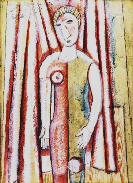 L’attrice futurista (1915) – Carlo Carrà Tablo