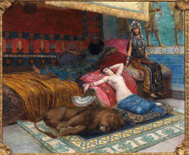 L’esclave Et Le Lion – Georges Rochegrosse Tablo