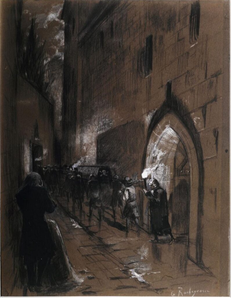 L'homme Qui Rit Enterrement De Hardquanonne - Georges Rochegrosse Tablo