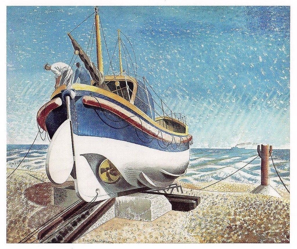 LIFEBOAT AT ALDEBURGH (1938) – Eric Ravilious Tablo