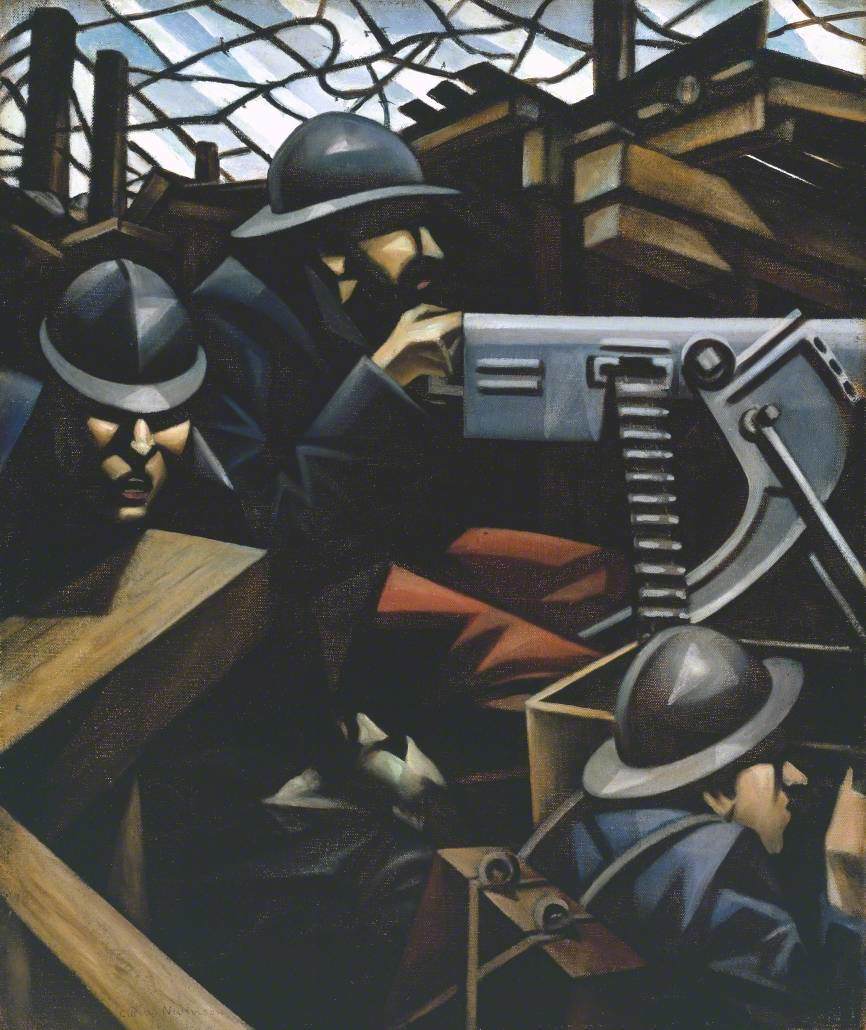 La Mitrailleuse (1915) - C. R. W. Nevinson Tablo