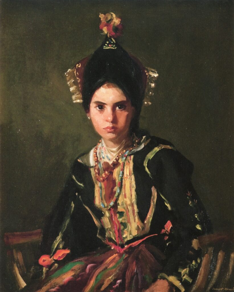 La Montera. Segovia Girl in Fiesta Costume (1912) - Robert Henri Tablo