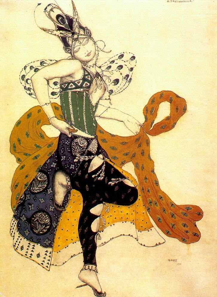 La peri Natasha Trouhanova as the Peri (1911) – Léon Bakst Tablo