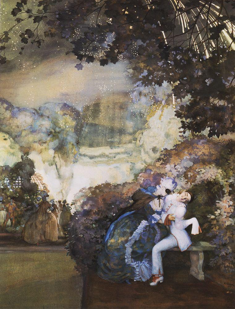 Lady and Pierrot (1910) – Konstantin Somov Tablo