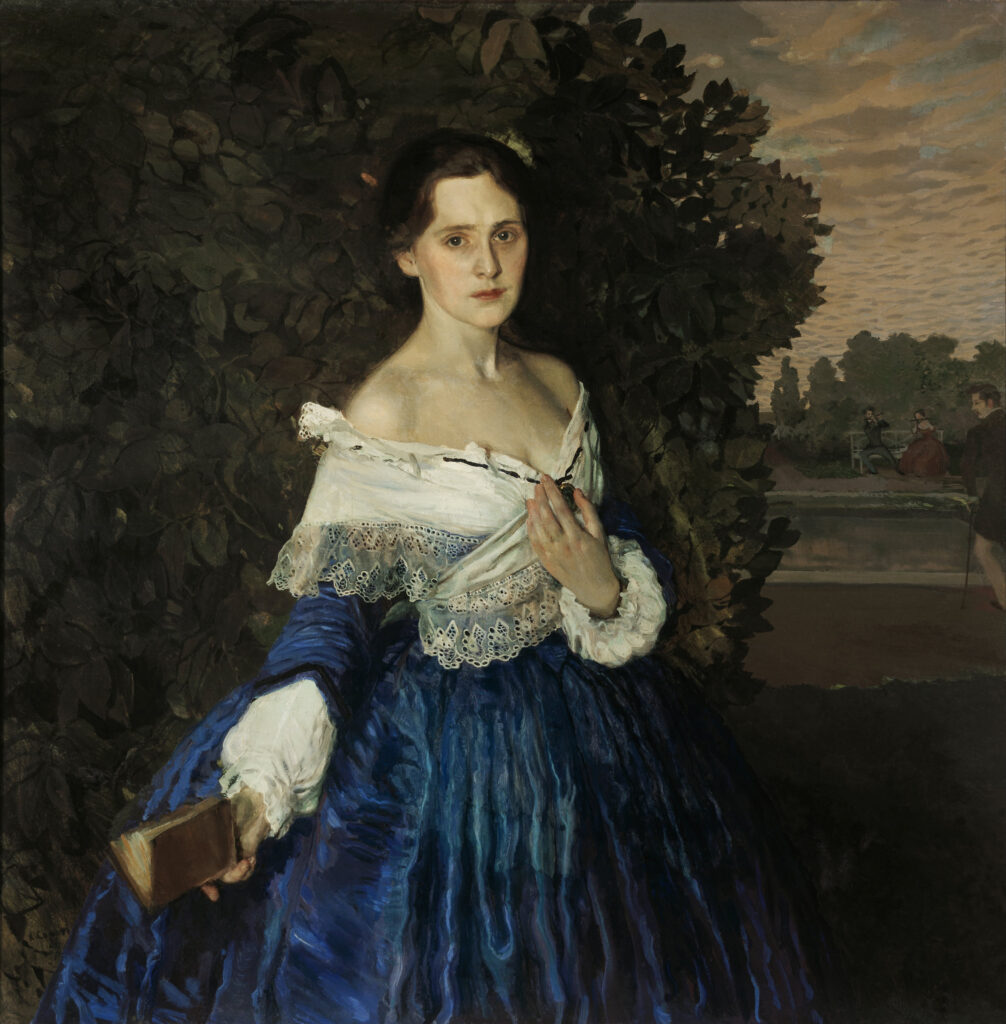Lady in Blue. Portrait of the Artist Yelizaveta Martynova (1897) - Konstantin Somov Tablo