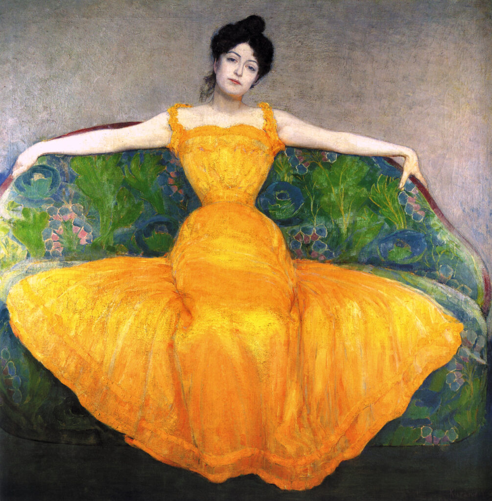 Lady in Yellow Dress (1899) - Max Kurzweil Tablo