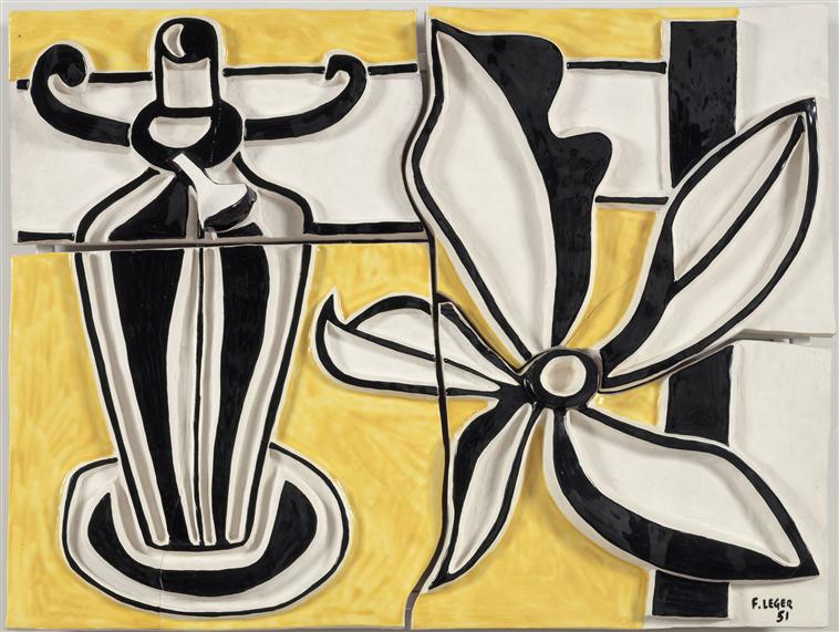 Lamp and flower (the candlestick) (1951) - Fernand Léger Tablo