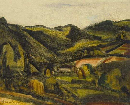 Landscape (1912) - Lajos Tihanyi Tablo