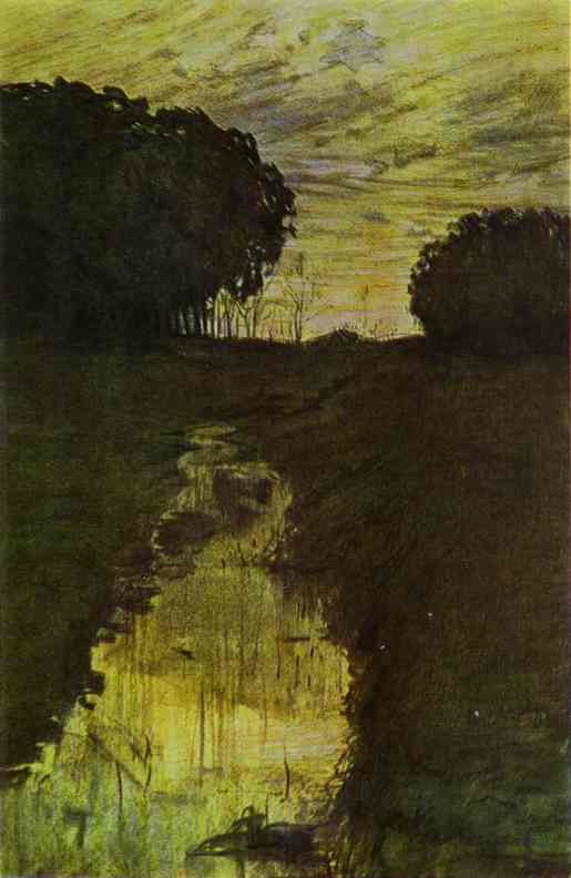 Landscape in the Evening. Martyshkino (1896) – Konstantin Somov Tablo