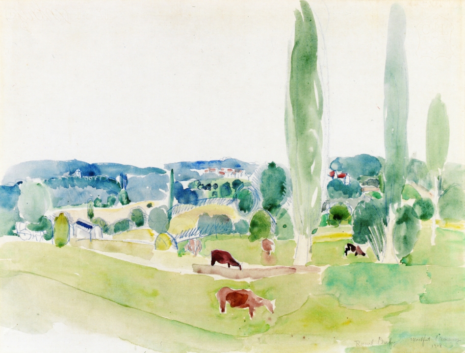 Landscape of Montfort l Amaury (1918) - Raoul Dufy Tablo