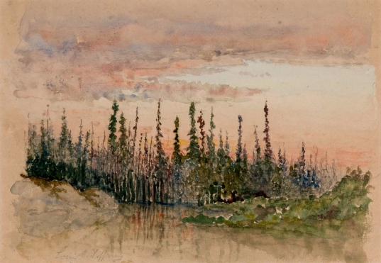 Landscape with Evening Sky (1880) – Louis Comfort Tiffany Tablo