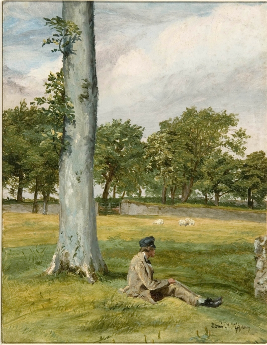 Landscape with Figure (1870) – Louis Comfort Tiffany Tablo
