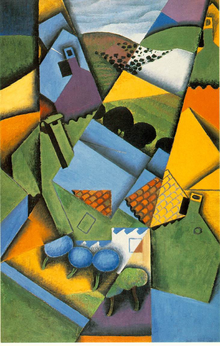 Landscape with House at Ceret (1913) - Juan Gris Tablo
