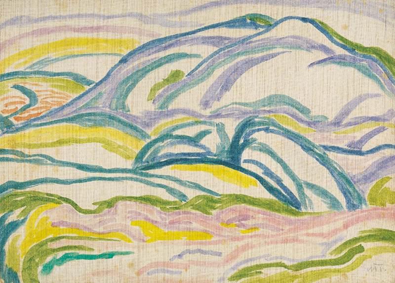 Landscape with Mountains (1916) – János Mattis-Teutsch Tablo