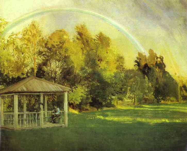 Landscape with Pavillion (1897) – Konstantin Somov Tablo