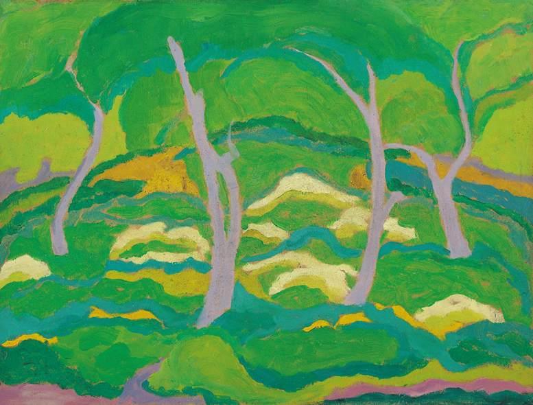 Landscape with Trees (1915) – János Mattis-Teutsch Tablo