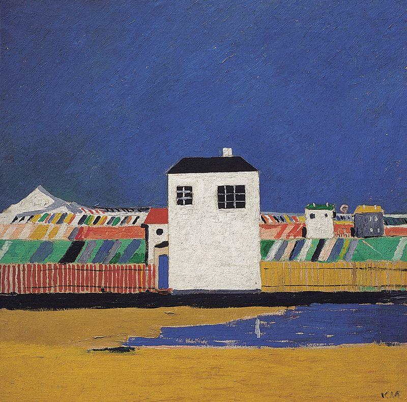 Landscape with White House (1929) - Kazimir Malevich Tablo