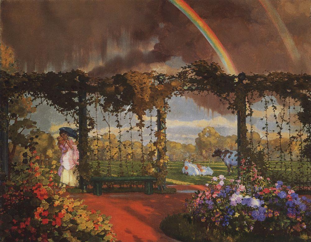 Landscape with a Rainbow (1915) – Konstantin Somov Tablo