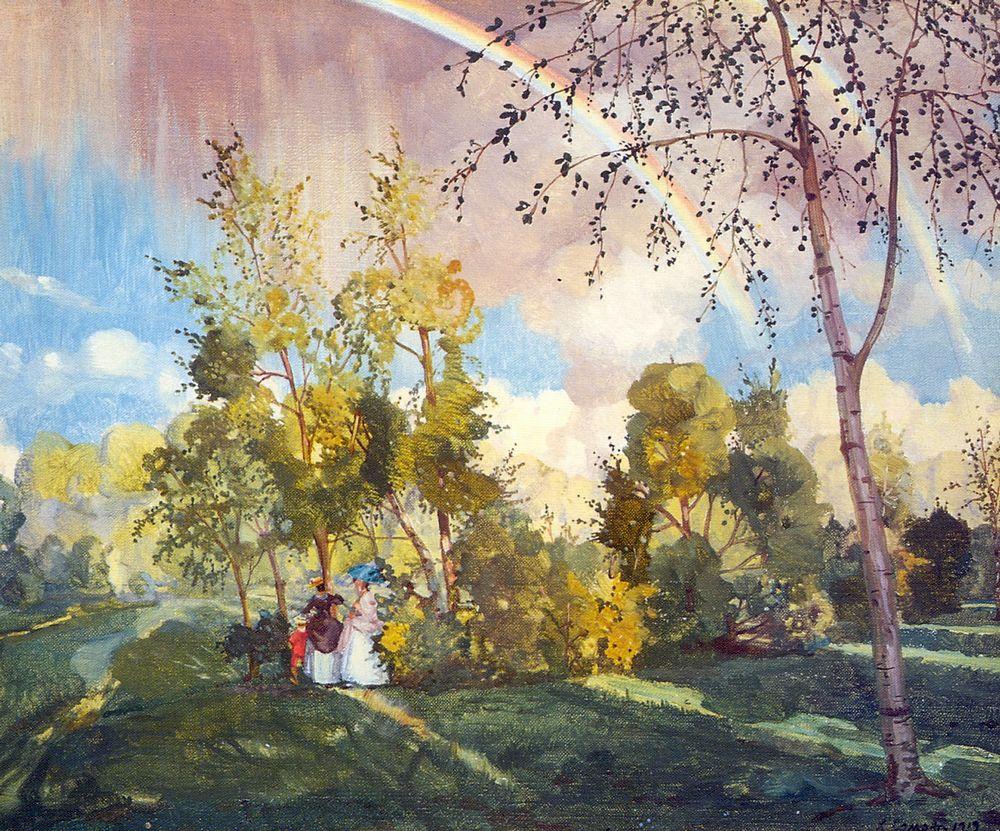 Landscape with a Rainbow (1919) – Konstantin Somov Tablo