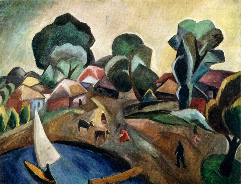 Landscape with a sail (1912) - Robert Falk Tablo