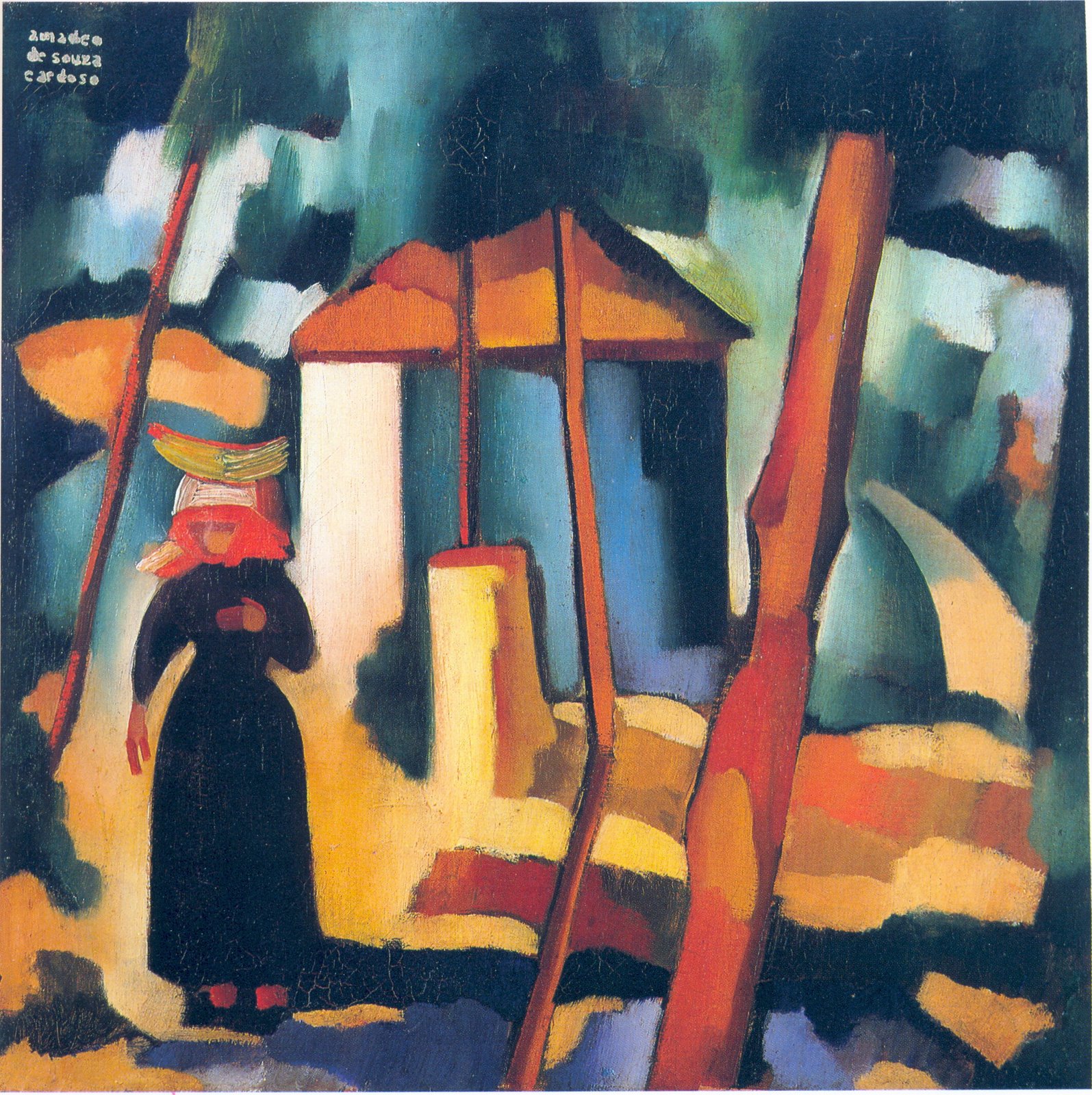 Landscape with black figure (1915) - Amadeo de Souza-Cardoso Tablo