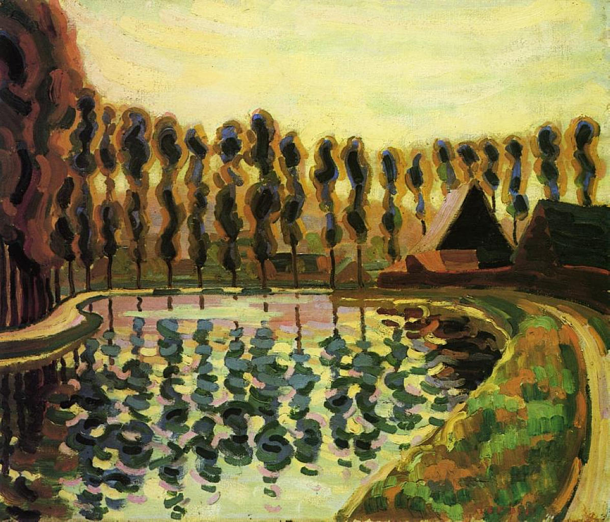 Landscape with poplars (1907) - Auguste Herbin Tablo