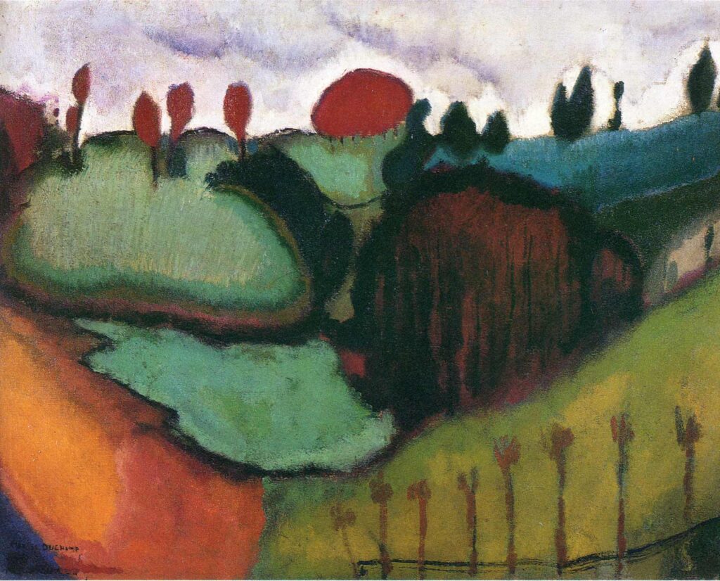 Landscape, Study for 'Paradise' (1911) - Marcel Duchamp Tablo
